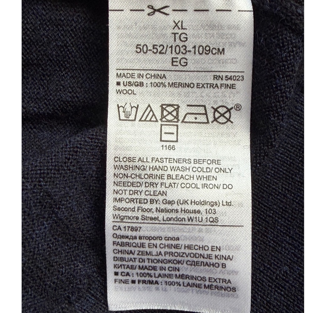 Banana Republic Merino Wool Pointelle Cardigan Sweater Womens Size XL Navy Blue - Picture 5 of 11